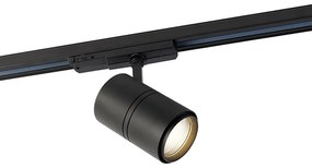 Koľajnicový systém čierny vrátane LED stmievateľný 3-svetlo 3-fázový pravý - Pravítko 38