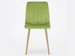 Svetlozelená zamatová stolička LAVA