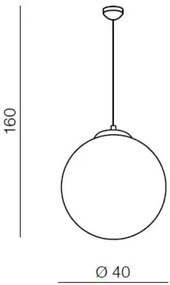 Kovový luster biele Ball 40