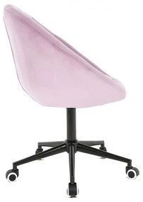 LuxuryForm DESIGN Kreslo VERA VELUR na čiernej podstave s kolieskami - levanduľa