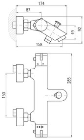 RAV Slezák TRM54.5CMAT - termostatická vaňová batéria TERMO matná čierna
