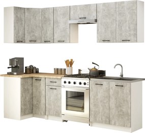 Rohová závesná kuchynská skrinka Olivia 60x72 cm biela/betón