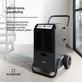 Klarstein DuraDry 50L odvlhčovač vzduchu, 50 l/deň, 50-80 m², nehrdzavejúca oceľ, mobilný, 450 m³/h