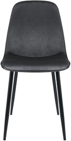 Sada 4 ks jedálenských stoličiek Maryam zamat - tmavosivá