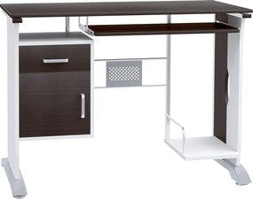 HOMCOM Moderný Počítačový Stôl 100D x 52Š x 75V cm Čierny Orech a Biela | Aosom