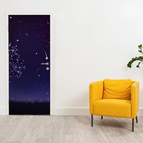 Fototapeta na dvere - Noc zachytená ilustráciou (95x205cm)