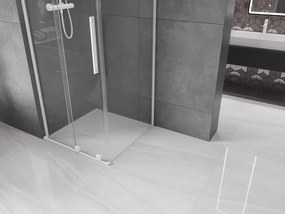 Mexen Velar L, sprchový kút s posuvnými dverami 90 x 90 cm, 8mm číre sklo, biela matná, 871-090-090-03-20