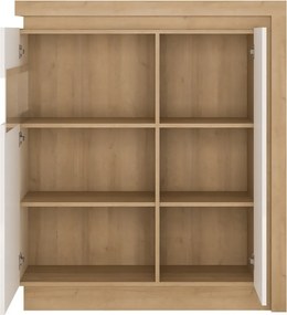 Obývacia stena Lyon, dub riviéra/biela lesk, s osvetlením