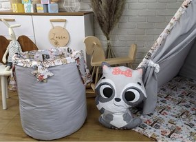 Detský stan TEEPEE (TÝPIE) ANIMALS s doplnkami - LES - šedý