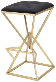 Čierna/v zlatej farbe čalúnená barová stolička (výška sedadla 75 cm) Piramid – Mauro Ferretti
