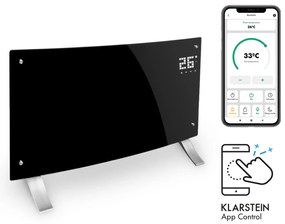 Klarstein Bornholm Curved Smart, konvektor, 2000 W, ovládanie cez aplikáciu, čierny