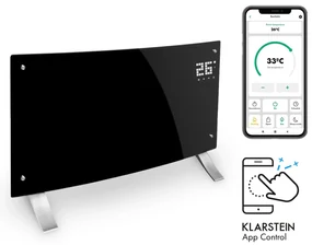 Klarstein Bornholm Curved Smart, konvektor, 2000 W, ovládanie cez aplikáciu, čierny