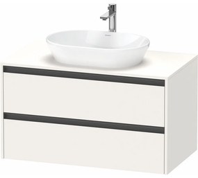 DURAVIT Ketho 2 závesná skrinka pod umývadlo na dosku, 2 zásuvky, 1000 x 550 x 568 mm, biela super matná, K24896084840000