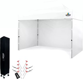 BRIMO Nožnicový párty stan SUPER oceľ 2x3 m s 3 stenami biely