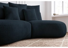 Tmavomodrá pohovka z textílie bouclé 260 cm Saint-Germain – Bobochic Paris