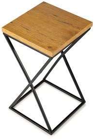 Květinový stojan LOFT I 40 cm černý/dub lancelot