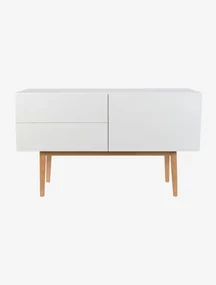 Zuiver High On Wood 2DR 1DO biela lesklá komoda