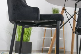 Dekorstudio Zamatová jedálenská stolička CAPRI - čierna