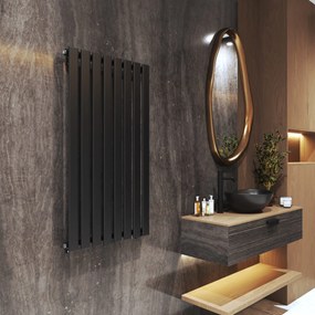Gamma Vertical, vykurovacie teleso 600x1100 mm, 737 W, čierna matná, GMA-VERT-11060-BK