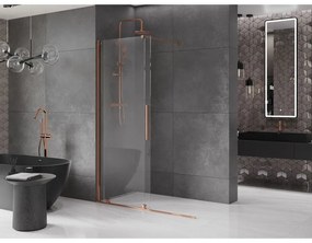 Mexen Velar, posuvné dvere do otvoru typ Walk-In 160 cm, 8mm číre sklo, ružové zlato, 871-160-000-03-60