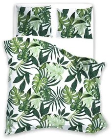 Bavlnené posteľné prádlo TROPI 160x200 cm zeleno-biele