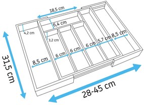 Bluegarden Bluegarden, organizátor príboru do zásuvky z bambusu, hnedá, HOM-00001