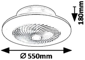 Rabalux 6710 - LED Stmievateľné svietidlo s ventilátorom DALFON LED/36W/23 + DO