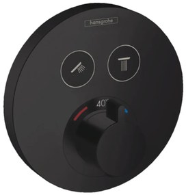 Hansgrohe ShowerSelect S - Termostat pod omietku pre 2 spotrebiče, matná čierna 15743670
