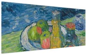 Obraz - Alexej von Jawlensky, Still Life with Bottles and Fruit, reprodukcia (120x50 cm)