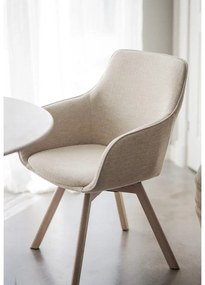 Béžové čalúnené jedálenské kreslá v súprave 2 ks Alison – Rowico