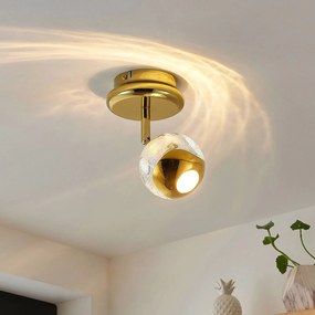 Lucande Kilio LED reflektor, sklo, zlatá