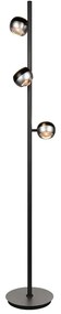 Čierna/v striebornej farbe LED stojacia lampa (výška 150 cm) Orbit – Trio Select