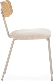 Béžová/v prírodnej farbe čalúnená jedálenská stolička Olimpia – MOME