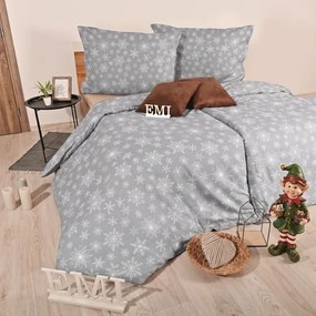 Vianočné obliečky Aurelia sivé EMI, Štandardný set jednolôžko obsahuje 1x 140x200 + 1x 70x90