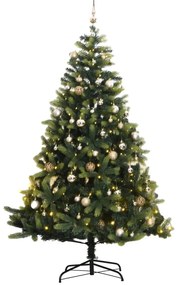 Umelý výklopný vianočný stromček 300 LED a sada gúľ 210 cm 3210405