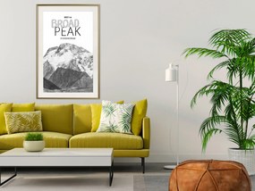 Artgeist Plagát - Broad Peak [Poster] Veľkosť: 30x45, Verzia: Zlatý rám s passe-partout