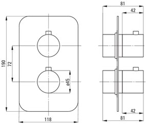 Deante Deante, Vonkajšia krytka pre podomietkový box s termostatom BXY_X44T okrúhly dizajn, zlatá matná, DEA-BXY_REBT