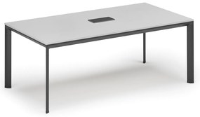 Rokovací stôl PRIMO INVITATION, 240x120 cm, biela + stolná zásuvka TYP III, čierna