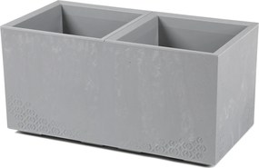 PLASTOVÝ KVETINÁČ NA KOLIESKACH BETONIQUE 39X39X78 CM IMITÁCIA BETÓNU SIVÁ