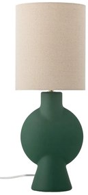 Stolová lampa s textilným tienidlom v tmavozeleno-prírodnej farbe (výška 55 cm) Sergio – Bloomingville