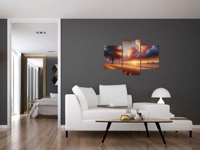 Obraz – Západ slnka na poli (90x60 cm)