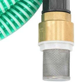 Odsávacia hadica s mosadznými spojkami, zelená 1,1" 3 m, PVC