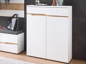 Botník so zásuvkou Memphis, biely/dub artisan%