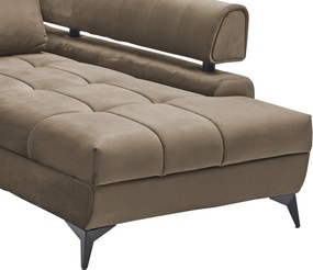 Rohová sedacia súprava Paris, svetlo hnedá látka, pravý roh