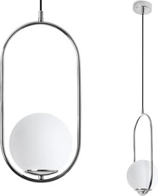 Závesné svietidlo Florence, 1x biele sklenené tienidlo, ch, U
