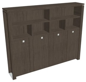 Vysoká šatníková skriňa Verno+ 260 x 46 x 210 cm, s regálom, dub antracit