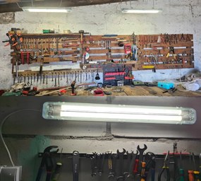 Sada LED svietidiel 120 cm, 36 W, 5760 lm, 6500 K, do garáže, s plechom