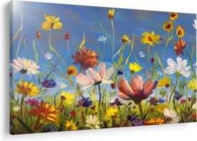 Maľovaný obraz rozkvitnutej lúky (90x60 cm)