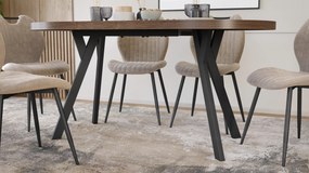 Mazzoni EXPANSO Hnedý dub / čierne nohy - OVÁLNY ROZKLADACÍ STÔL 160-360 cm PRE 16-18 OSÔB