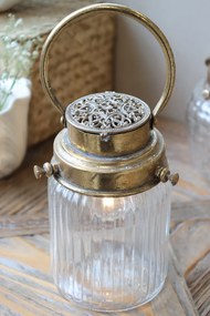 Chic Antique Svietiaci LED lampáš French Antique brass 18 cm